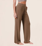 Women's Modal Soft Wide Leg Elastic High Waist Lounge Pants with Pockets - ododos