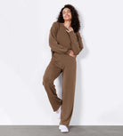 Women's Modal Soft Wide Leg Elastic High Waist Lounge Pants with Pockets - ododos