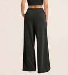 Modal Soft Drawstring High Waist Pull-On Casual Pants with Pockets - ododos