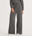 Modal Soft Drawstring High Waist Pull-On Casual Pants with Pockets Charcoal - ododos