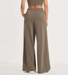 Modal Soft Drawstring High Waist Pull-On Casual Pants with Pockets - ododos