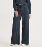 Modal Soft Drawstring High Waist Pull-On Casual Pants with Pockets Navy - ododos