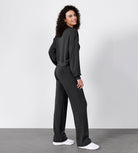 29" Adjustable Shockcord High Waist Casual Lounge Pants with Pockets - ododos