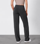 29" Adjustable Shockcord High Waist Casual Lounge Pants with Pockets - ododos