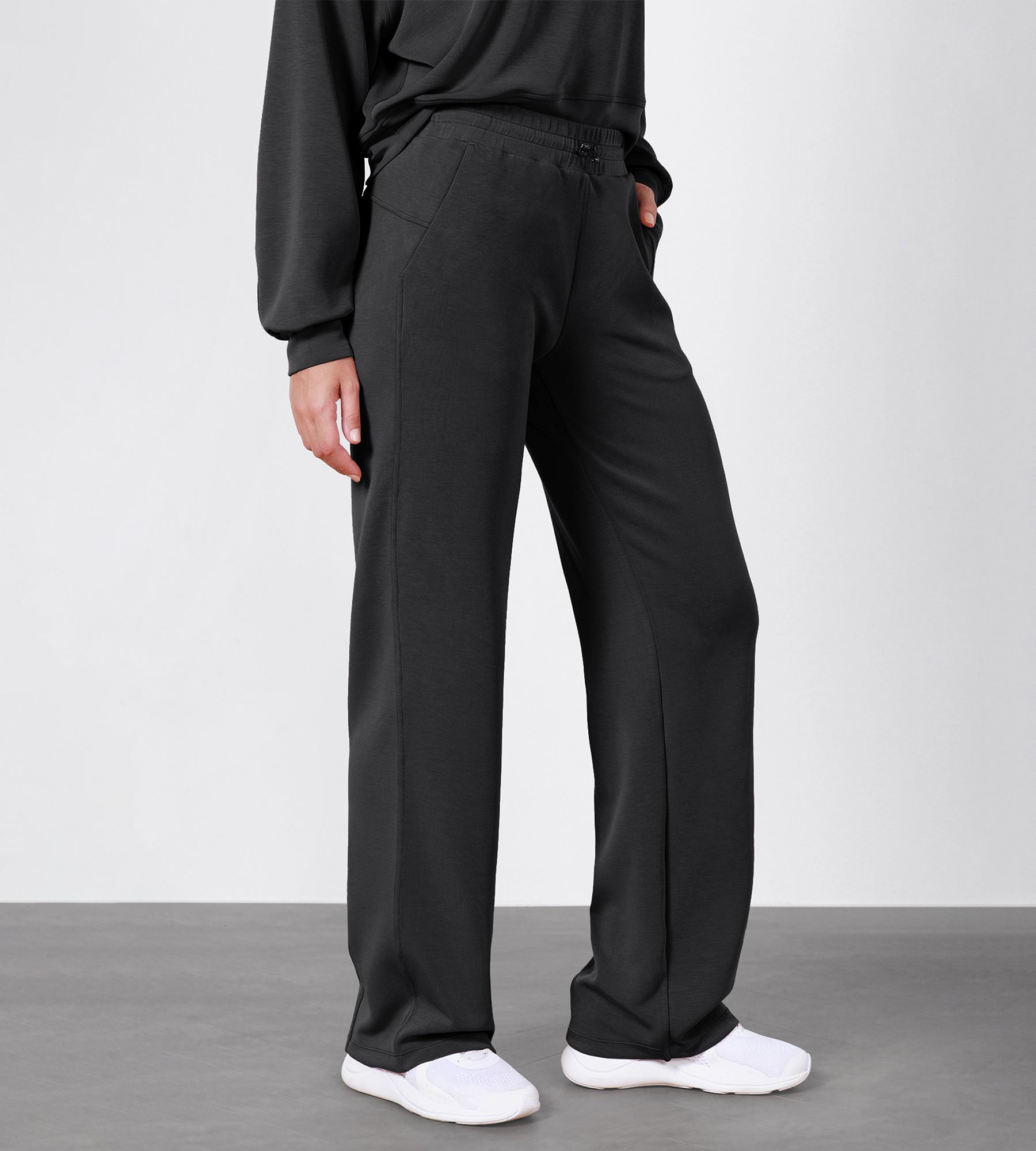 27 Adjustable Shockcord High Waist Casual Lounge Pants with Pockets - ododos