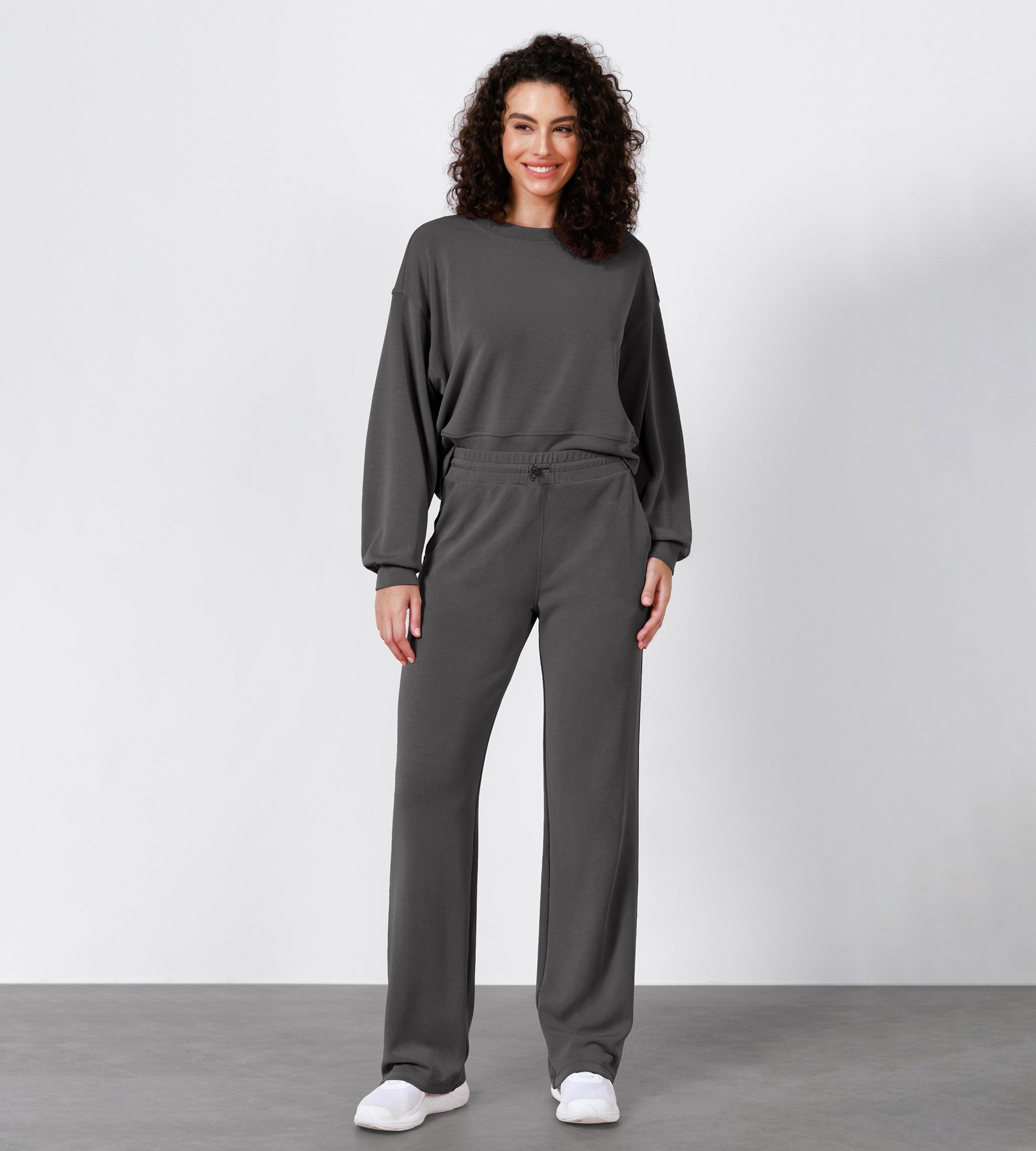 27 Adjustable Shockcord High Waist Casual Lounge Pants with Pockets - ododos