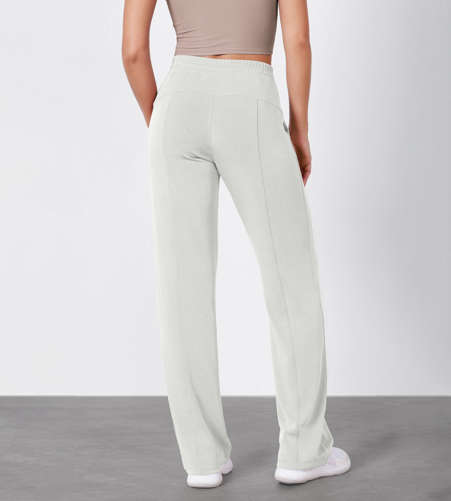 27 Adjustable Shockcord High Waist Casual Lounge Pants with Pockets - ododos