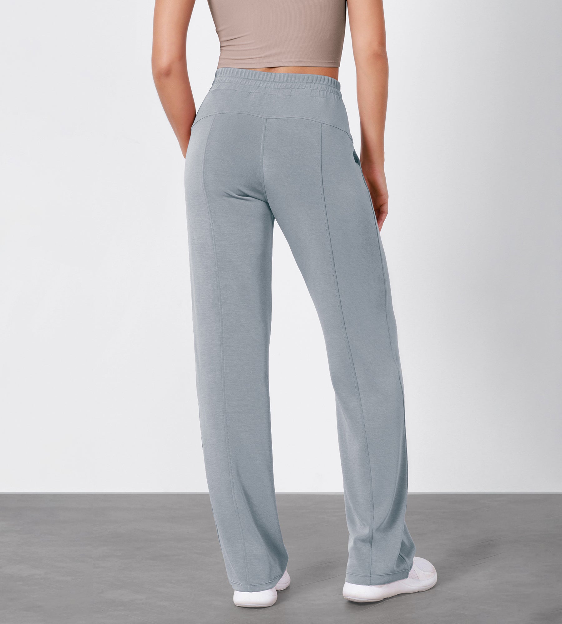 27 Adjustable Shockcord High Waist Casual Lounge Pants with Pockets - ododos