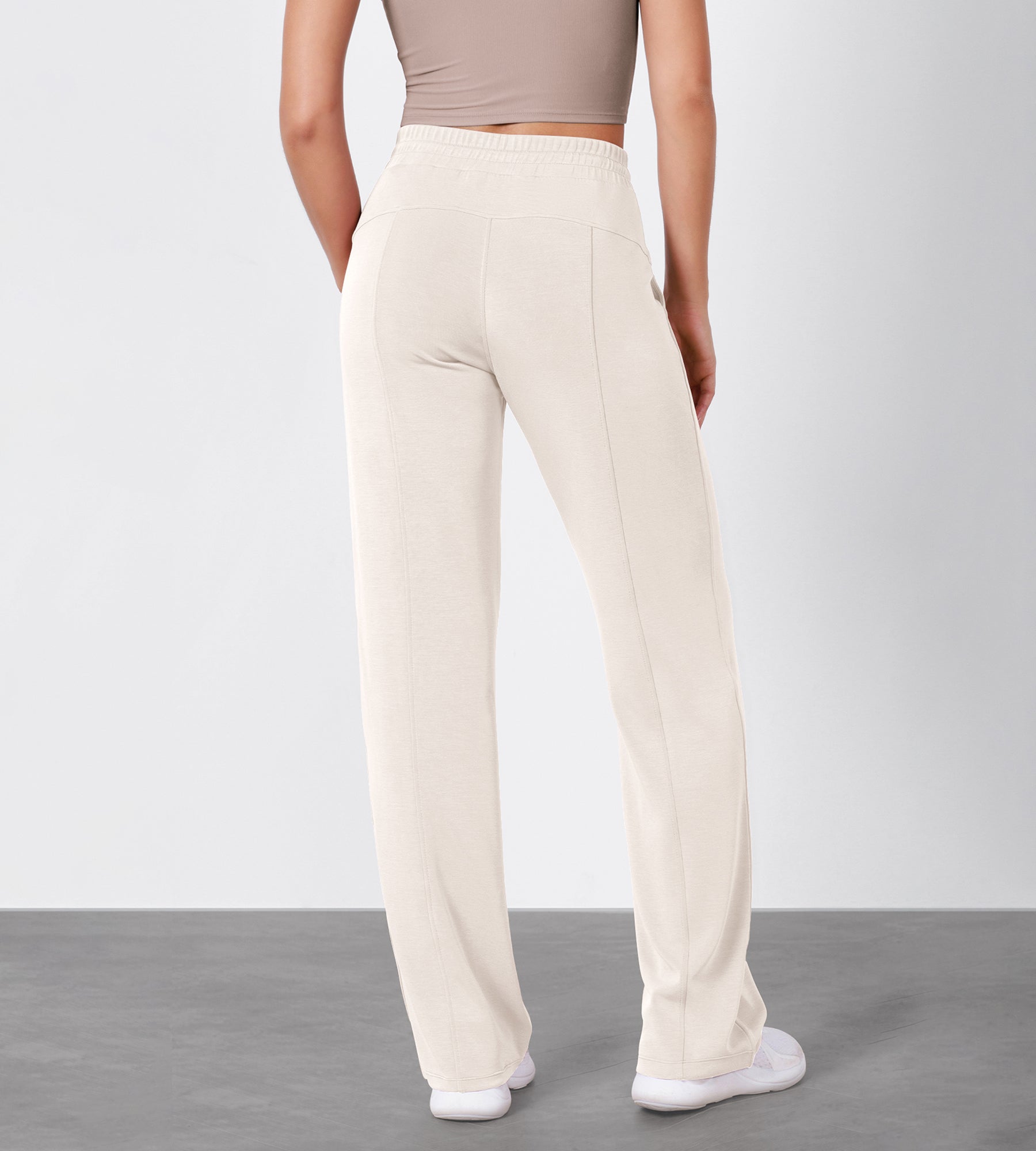 27 Adjustable Shockcord High Waist Casual Lounge Pants with Pockets - ododos