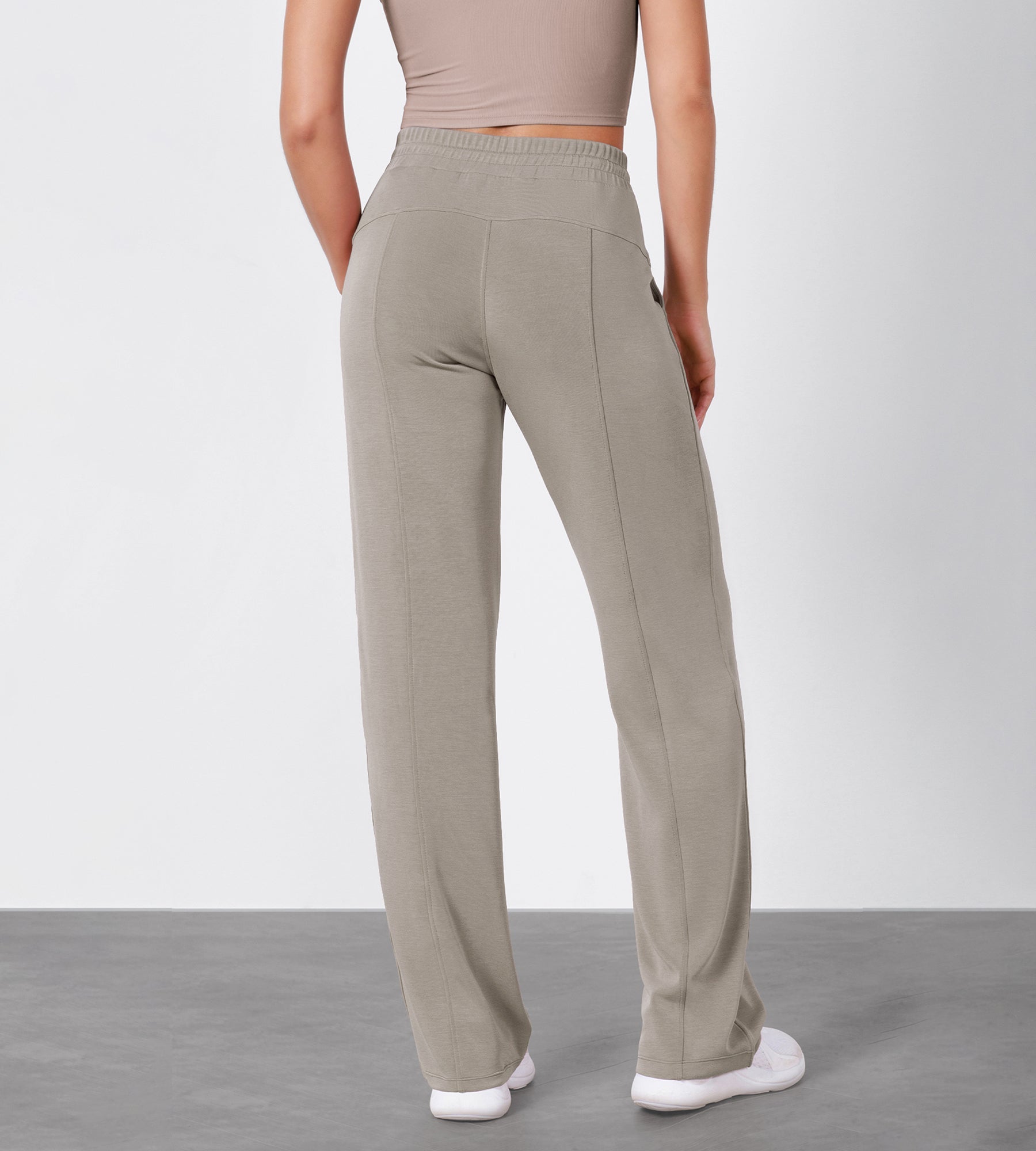 27 Adjustable Shockcord High Waist Casual Lounge Pants with Pockets - ododos