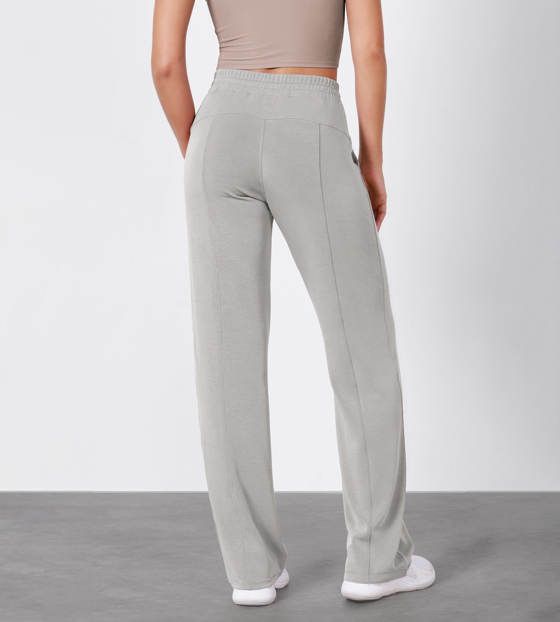 27 Adjustable Shockcord High Waist Casual Lounge Pants with Pockets - ododos