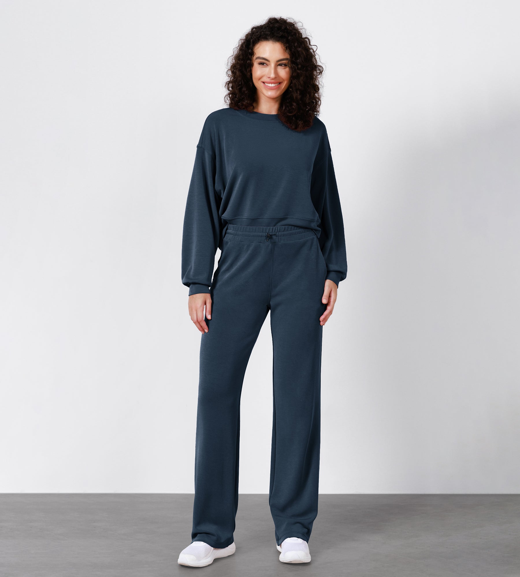 27 Adjustable Shockcord High Waist Casual Lounge Pants with Pockets - ododos