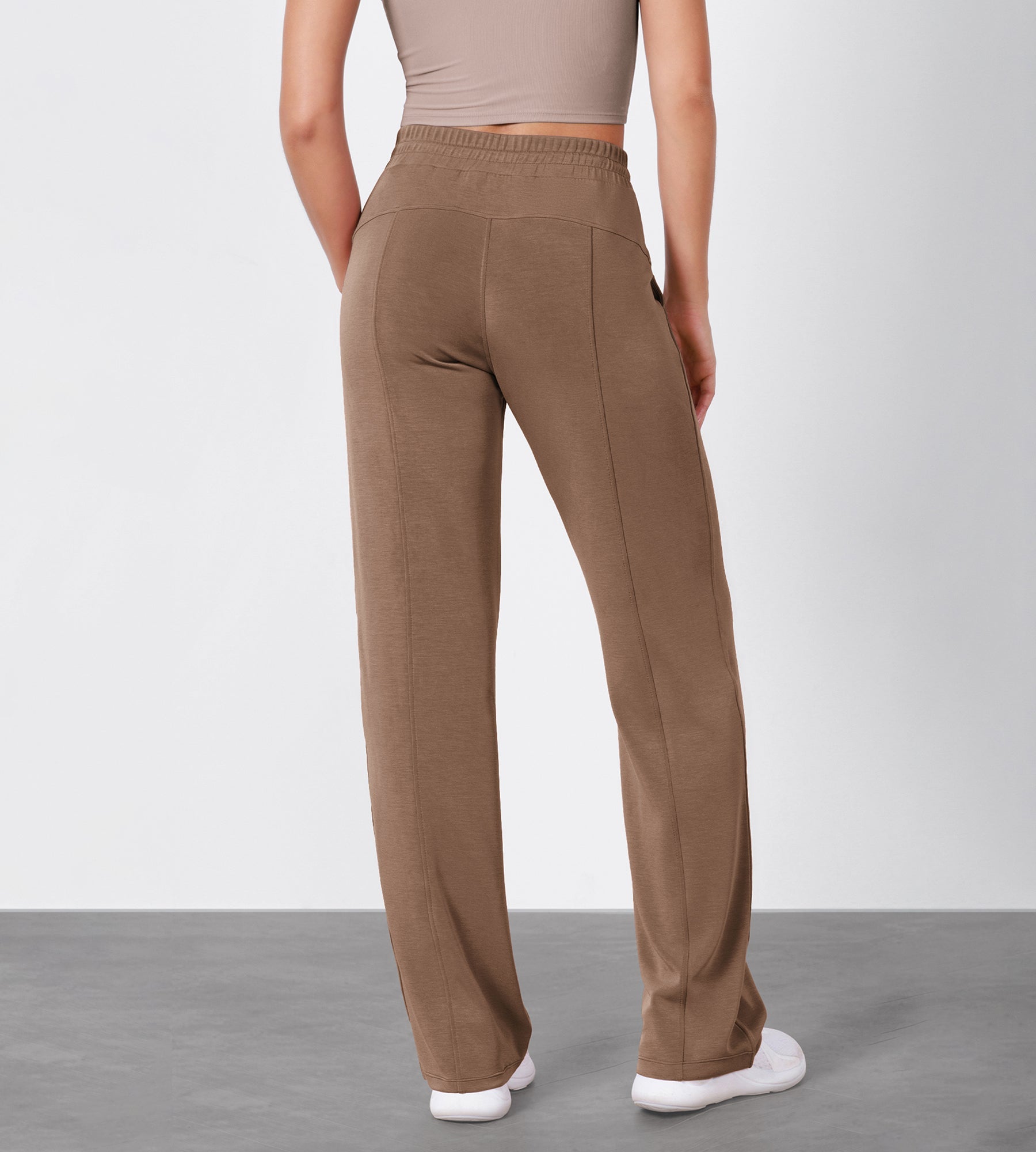 27 Adjustable Shockcord High Waist Casual Lounge Pants with Pockets - ododos