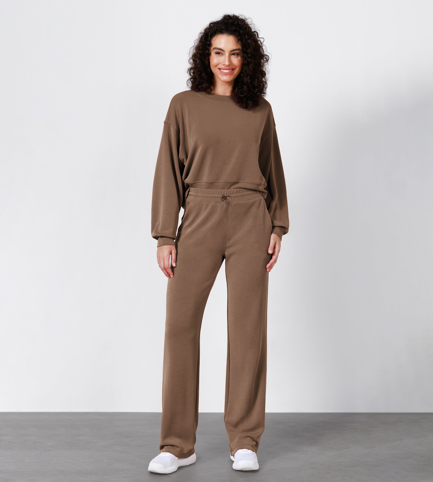 27 Adjustable Shockcord High Waist Casual Lounge Pants with Pockets - ododos