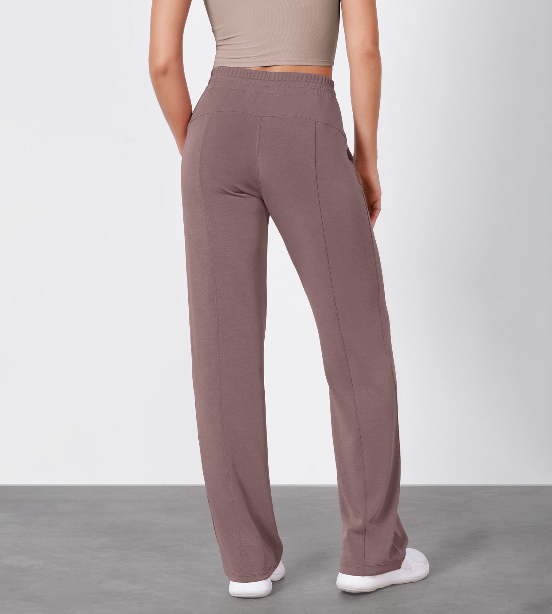 27 Adjustable Shockcord High Waist Casual Lounge Pants with Pockets - ododos