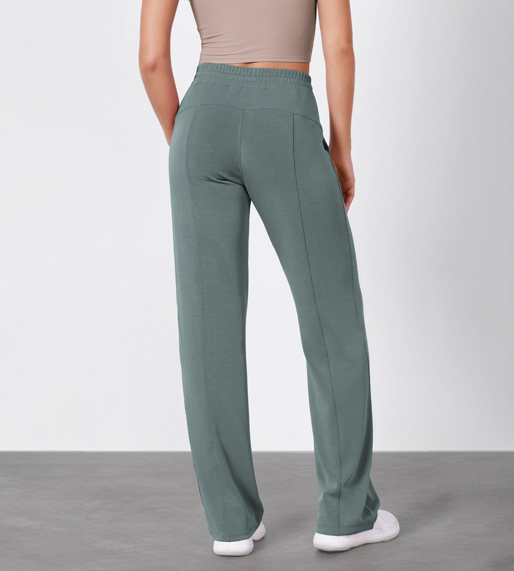 27 Adjustable Shockcord High Waist Casual Lounge Pants with Pockets - ododos