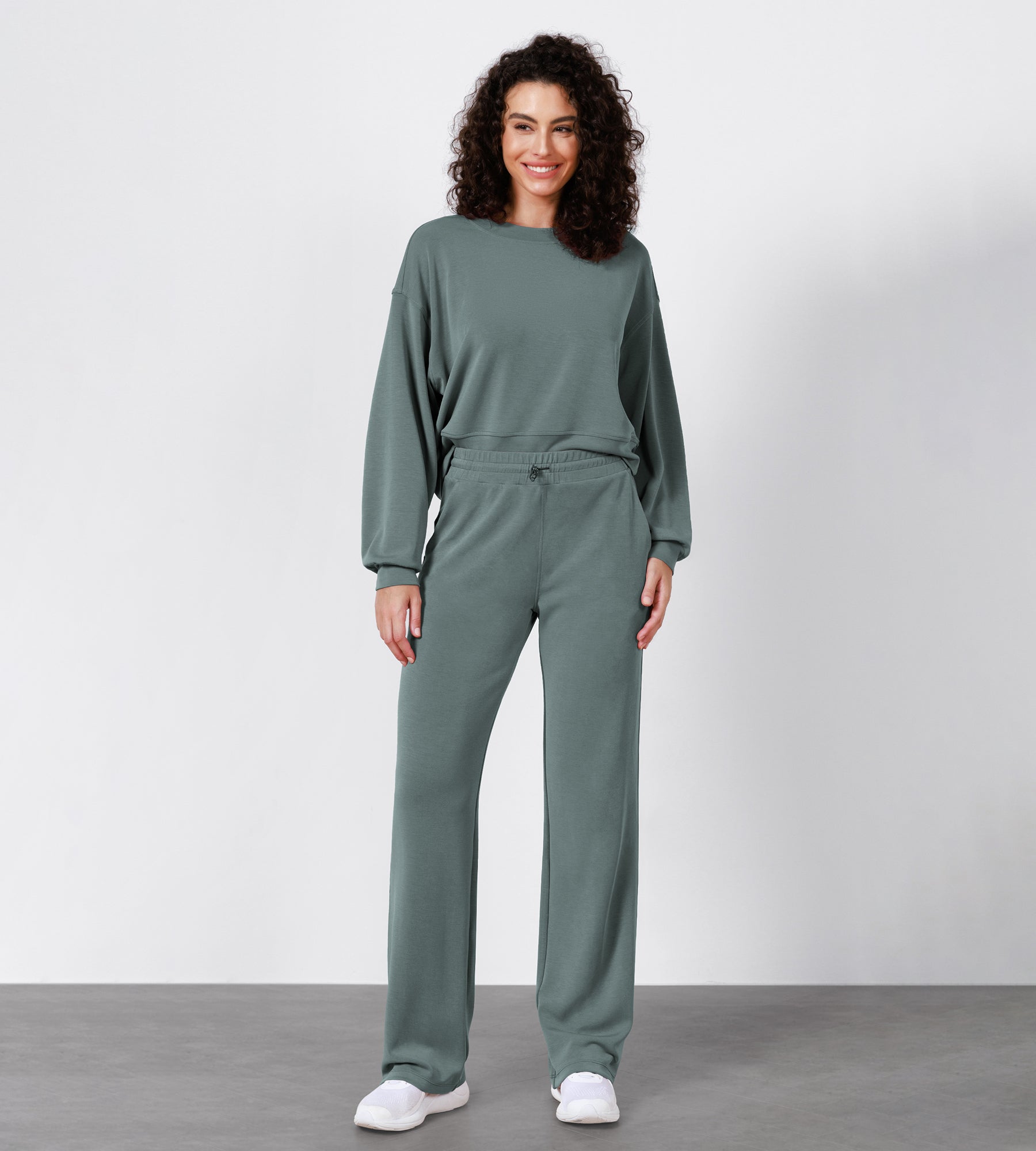 27 Adjustable Shockcord High Waist Casual Lounge Pants with Pockets - ododos