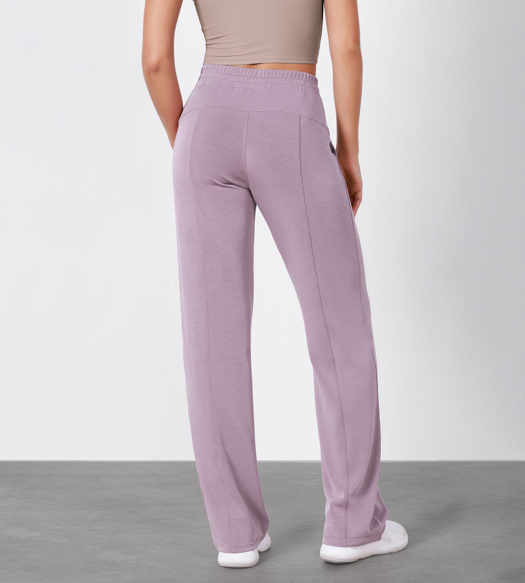 27 Adjustable Shockcord High Waist Casual Lounge Pants with Pockets - ododos