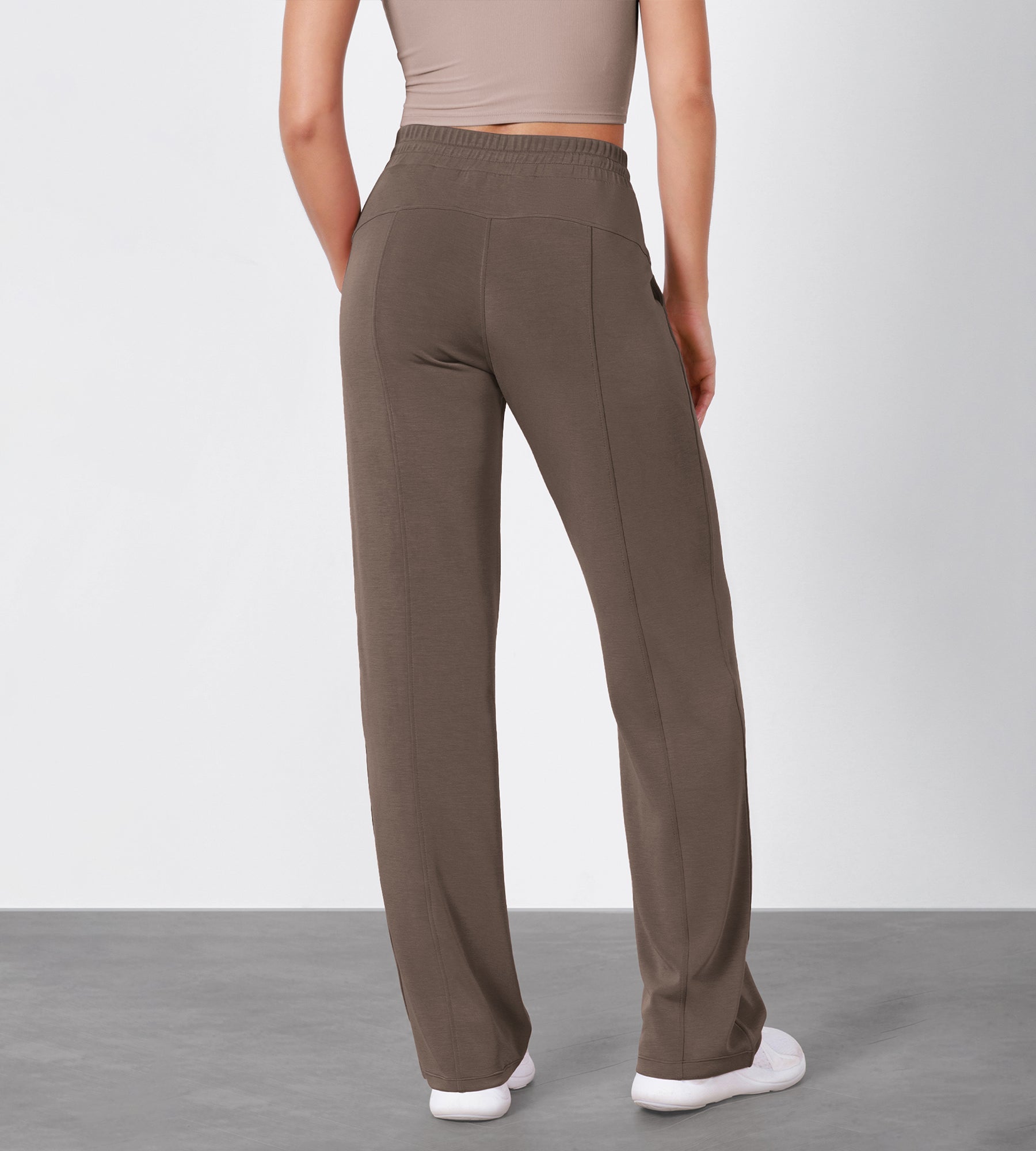 27 Adjustable Shockcord High Waist Casual Lounge Pants with Pockets - ododos