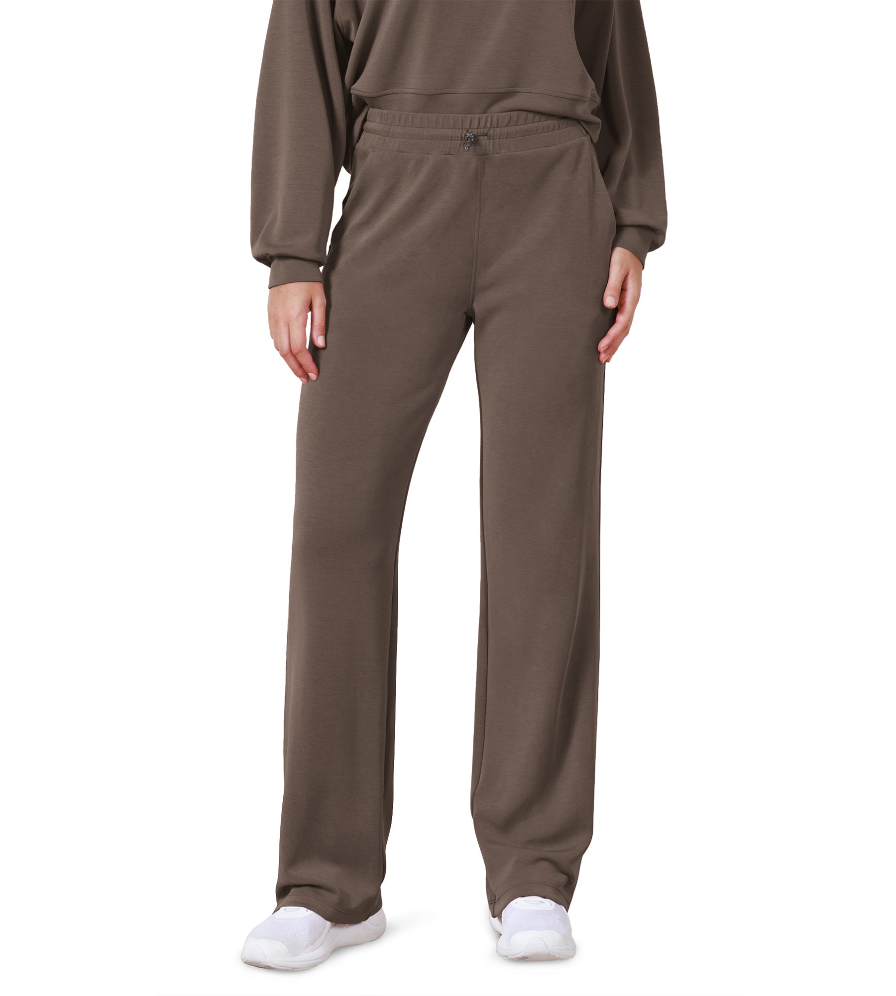 27 Adjustable Shockcord High Waist Casual Lounge Pants with Pockets - ododos