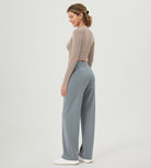 Modal Soft Mid Rise Pull-On Lounge Casual Work Pants with Pockets - ododos