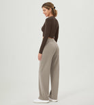 Modal Soft Mid Rise Pull-On Lounge Casual Work Pants with Pockets - ododos