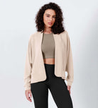 Modal Soft Open Front Long Sleeve Casual Wrap Cardigans - ododos