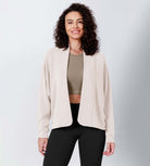 Modal Soft Open Front Long Sleeve Casual Wrap Cardigans Ivory - ododos