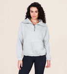 Funnel Neck Half Zipper Fleece Lined Hoodie - ododos