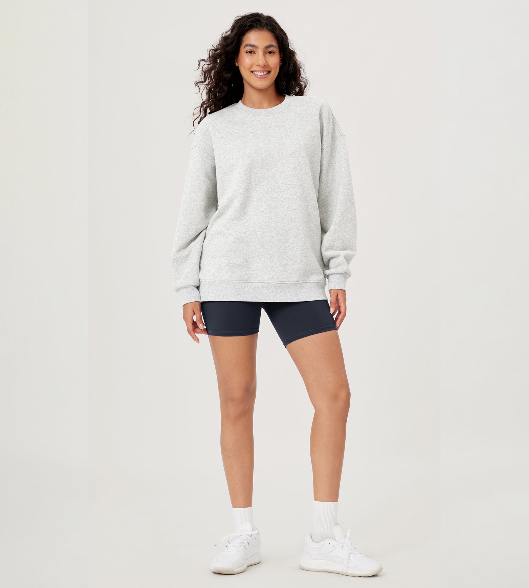 Fleece Lined Oversized Sweatshirts Long Sleeve Crew Neck Pullover - ododos