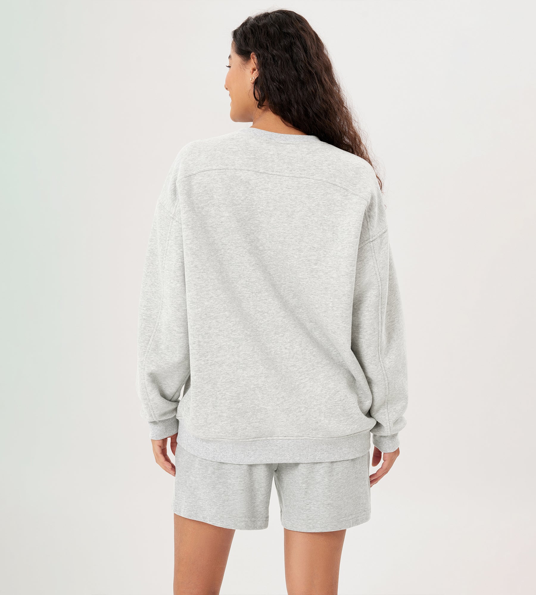 Fleece Lined Oversized Sweatshirts Long Sleeve Crew Neck Pullover - ododos