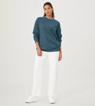 Fleece Lined Oversized Sweatshirts Long Sleeve Crew Neck Pullover - ododos