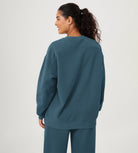 Fleece Lined Oversized Sweatshirts Long Sleeve Crew Neck Pullover - ododos