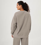 Fleece Lined Oversized Sweatshirts Long Sleeve Crew Neck Pullover - ododos