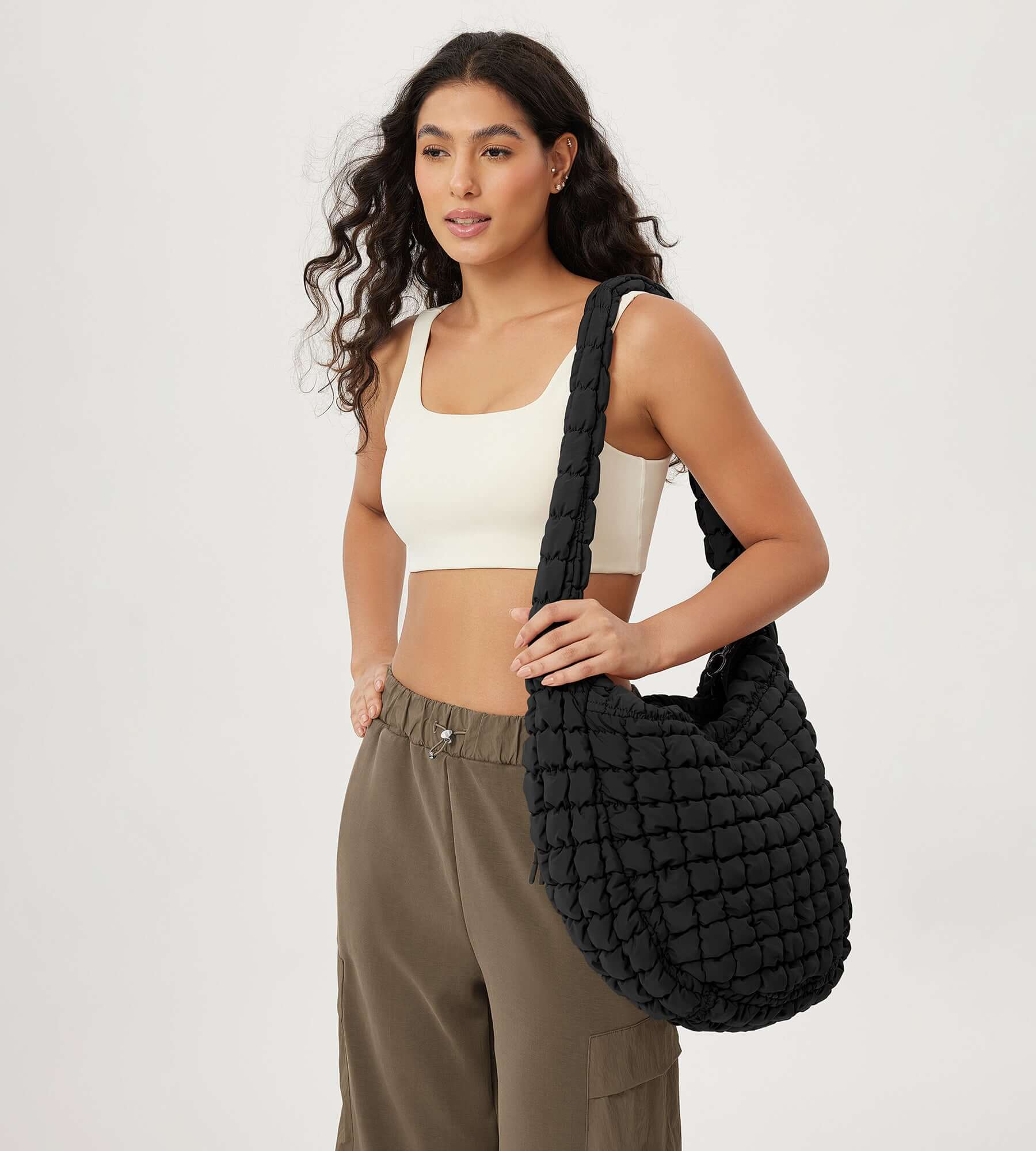 22L Quilted Carryall Crossbody Padding Bag - ododos