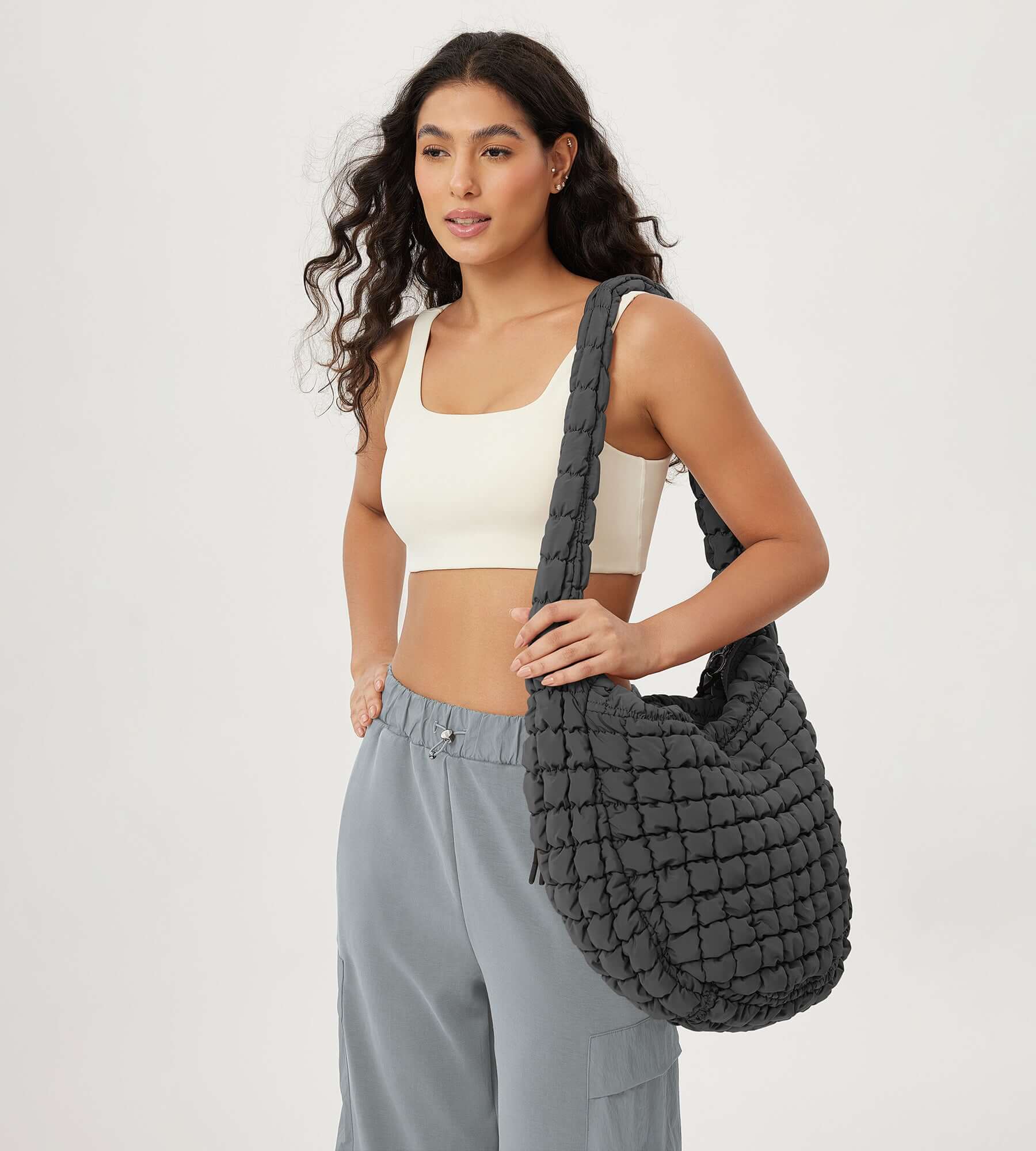 22L Quilted Carryall Crossbody Padding Bag - ododos