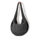 22L Quilted Carryall Crossbody Large Hobo Padding Bag Charcoal - ododos