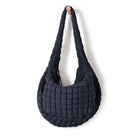 22L Quilted Carryall Crossbody Large Hobo Padding Bag Dark Blue - ododos