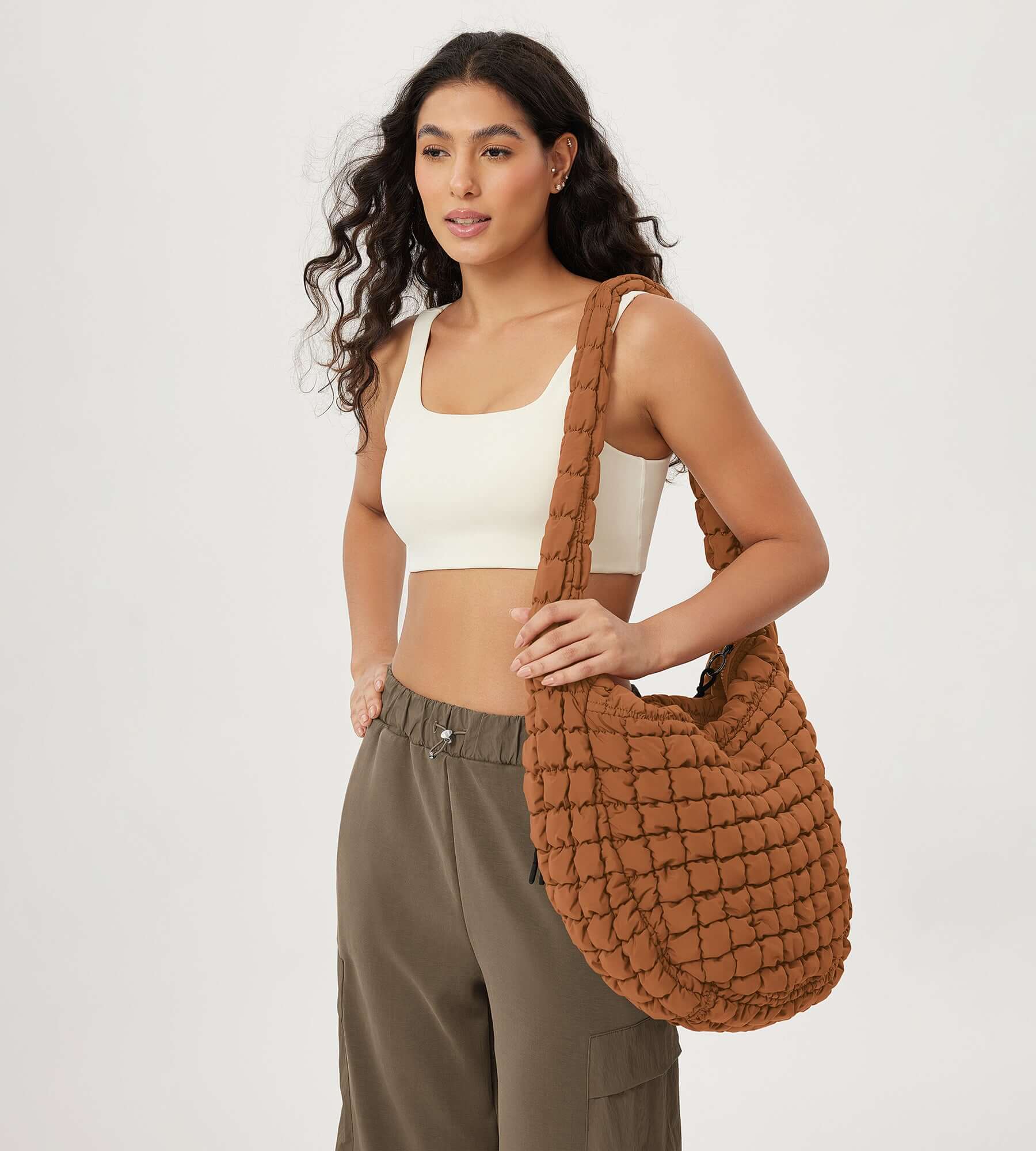 22L Quilted Carryall Crossbody Padding Bag - ododos