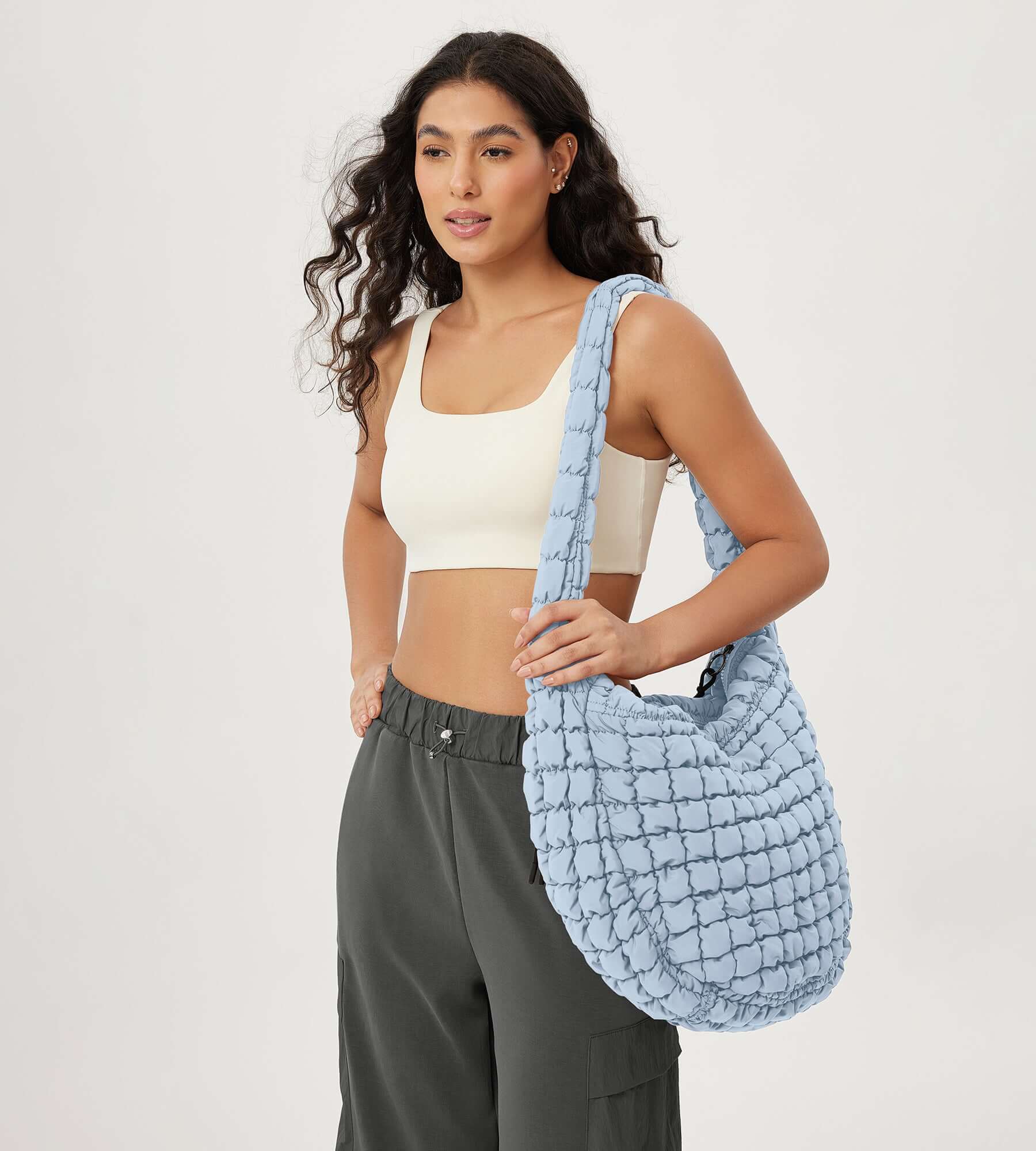 22L Quilted Carryall Crossbody Padding Bag - ododos