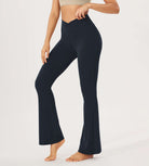 30" Cloud Feeling Ruched Flared Yoga Bootcut Pants Deep Navy - ododos