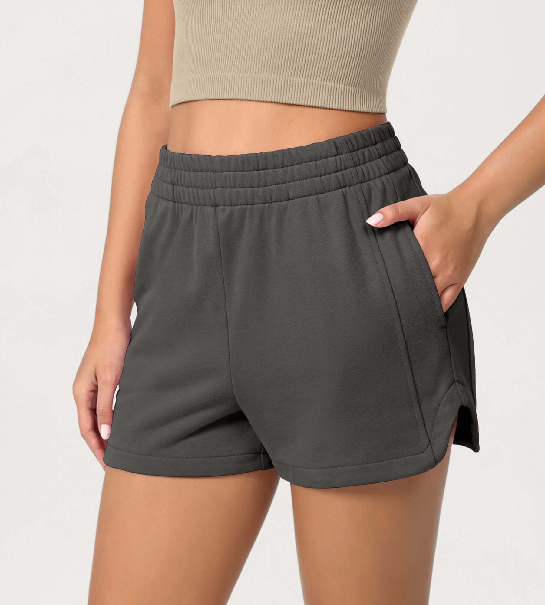 Cotton Curved Hem Sweat Shorts for Ultimate Comfort ododos