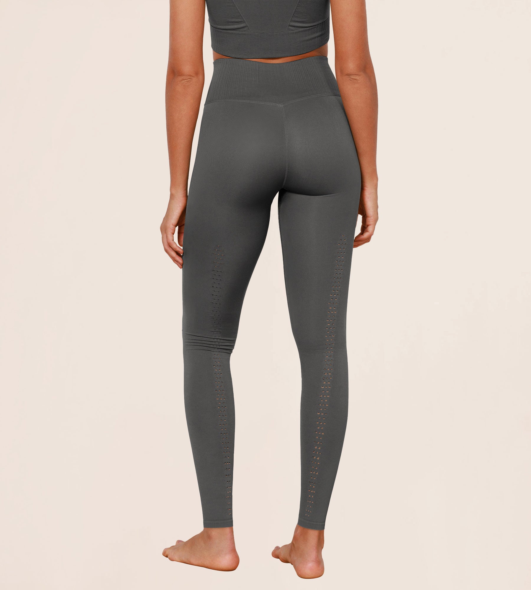 28" High Waist Seamless Ribbed Leggings - ododos