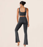 30" Seamless Ribbed Flare Yoga Pants - ododos