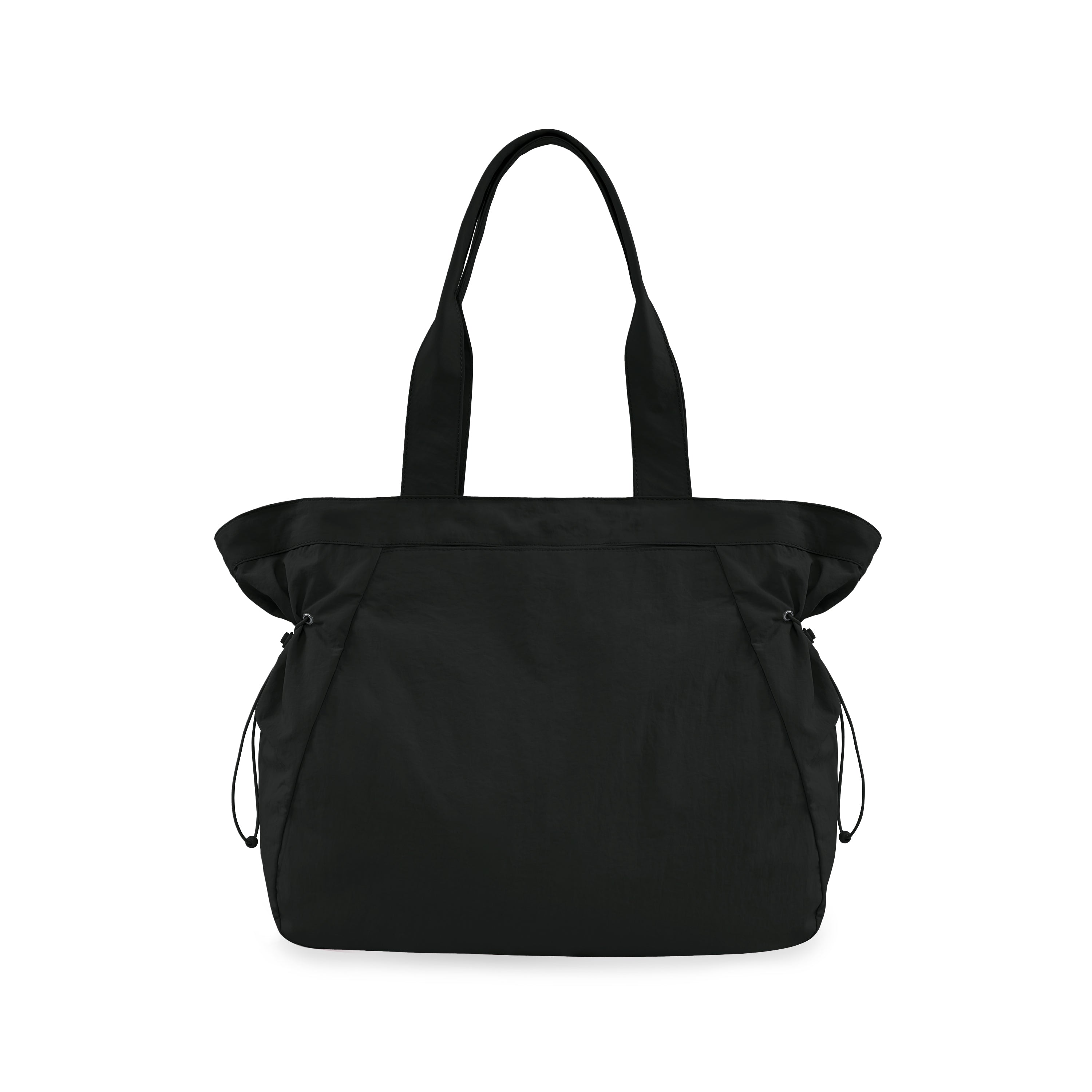 18L Side-Cinch Shopper Tote Bags Black 14 x 16 x 4.5 - ododos