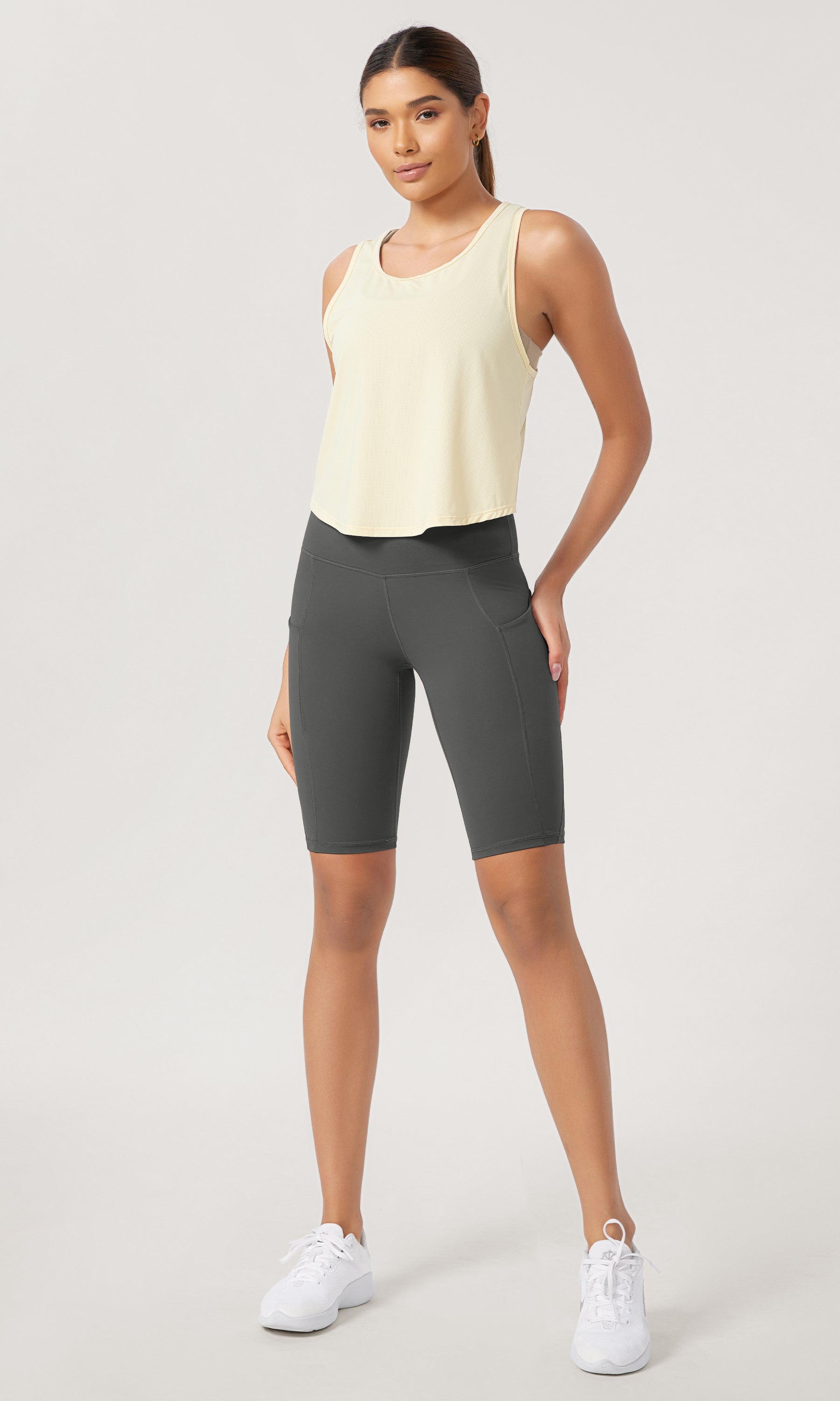 10 Tummy Control 2.0 High Waist Athletic Workout Shorts with Pockets - ododos