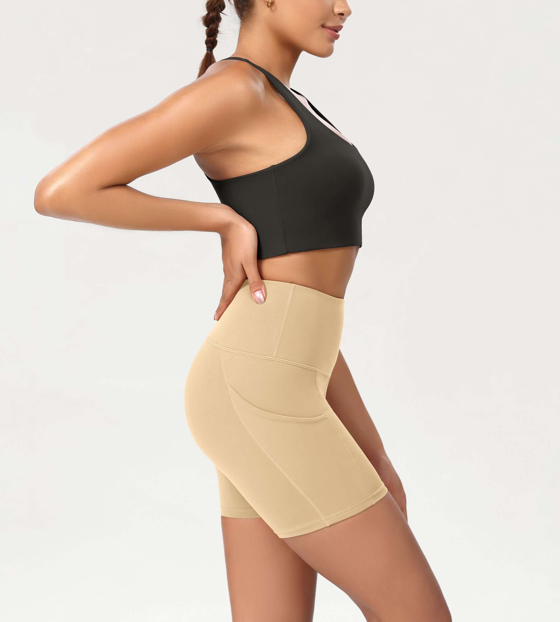 5" High Waist Control Shorts with Pockets - ododos