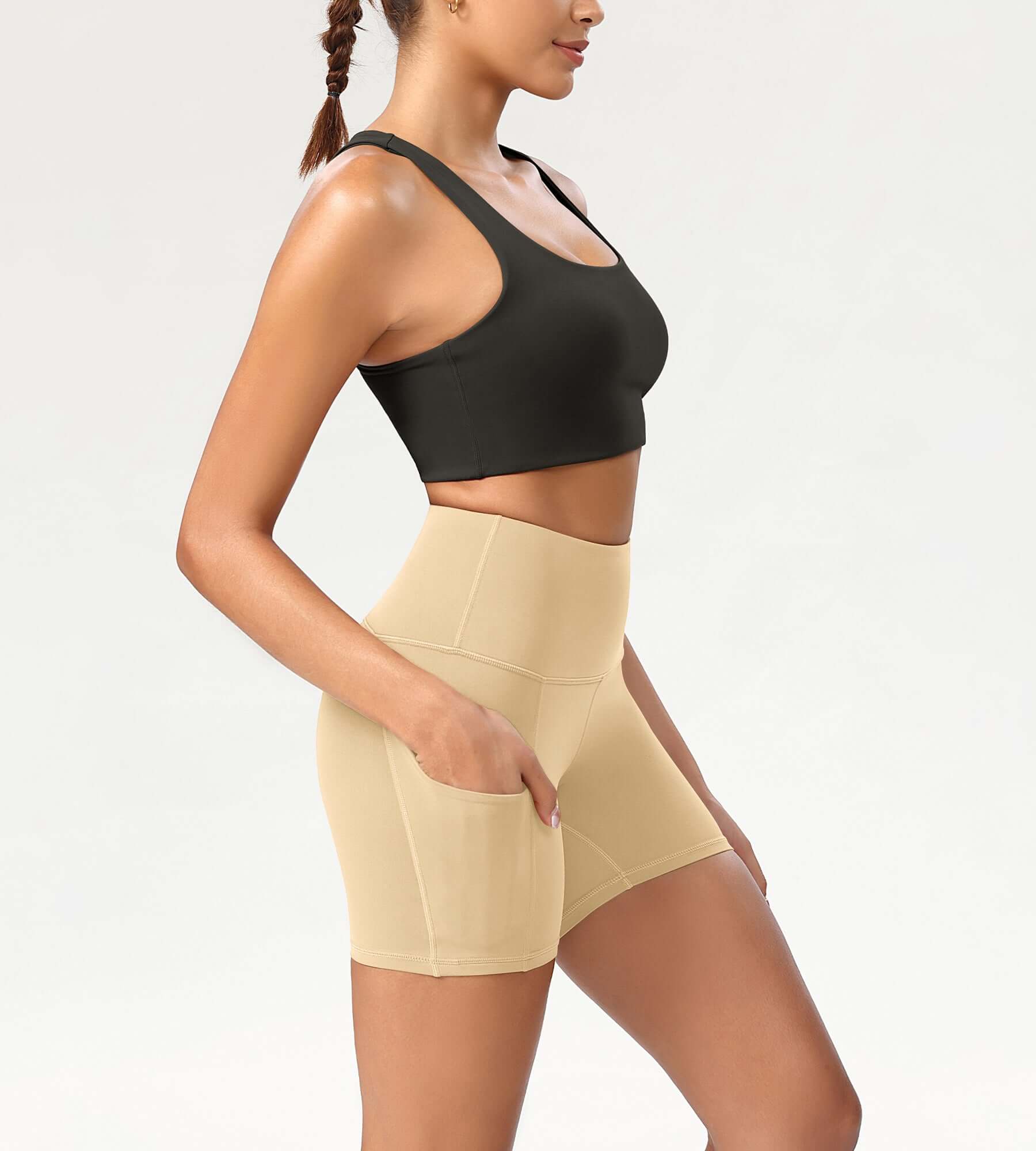 5 High Waist Control Shorts with Pockets - ododos