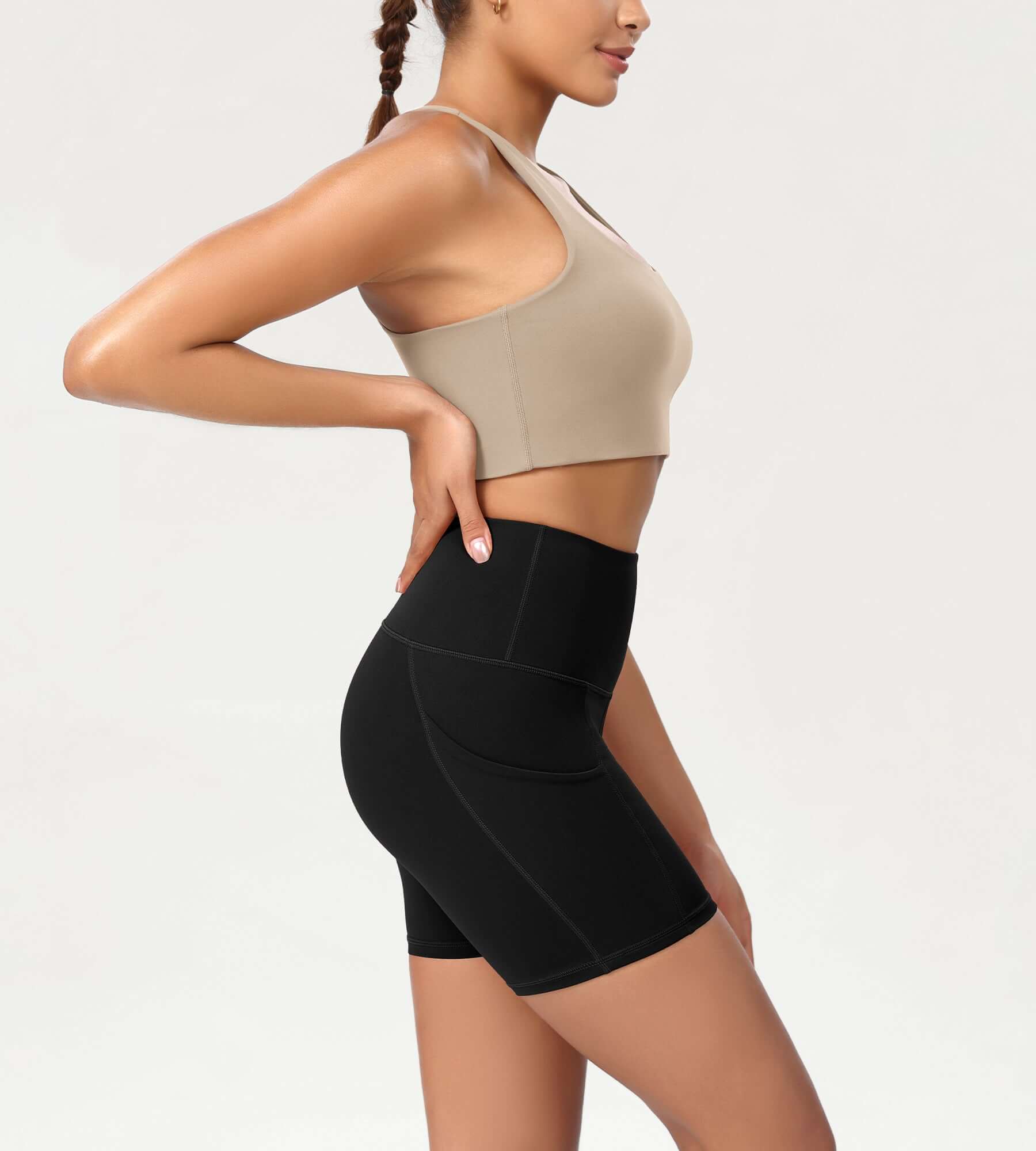 5 High Waist Control Shorts with Pockets - ododos