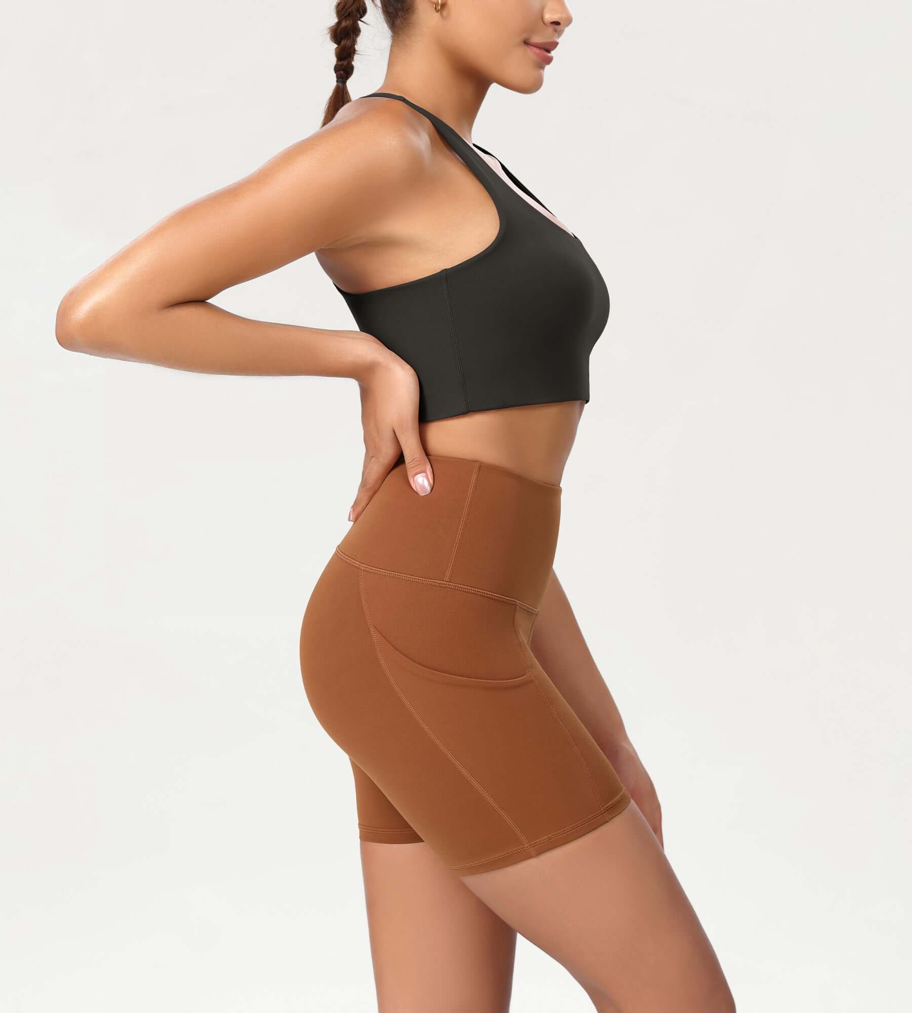 5 High Waist Control Shorts with Pockets - ododos